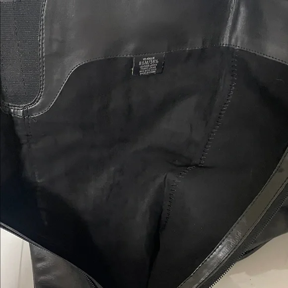 Vince Camuto Black Boots with Gold Buckle - Picture 10 of 11